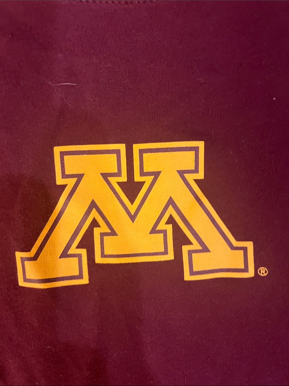 Nike Maroon Long Sleeve Tee with Gold Minnesota 'M' Logo - Picture 4 of 5
